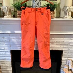 Sunice 3M Thinsulate Boys Bright Orange Snow Pants with Pockets Gaitors Size 14